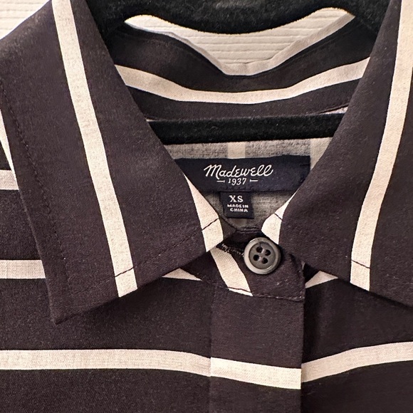 Madewell Black & White Striped Shirt Dress - Picture 2 of 4